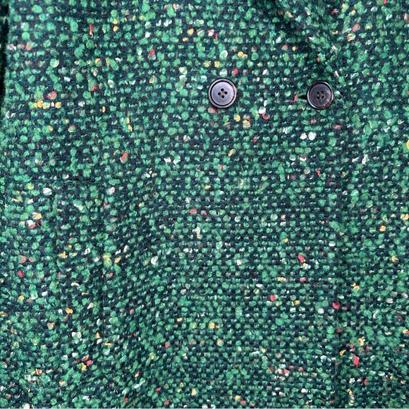 J. CREW Women’s Daphne Topcoat Green Tweed Textured Italian Wool sz 4 old money - Picture 4 of 9